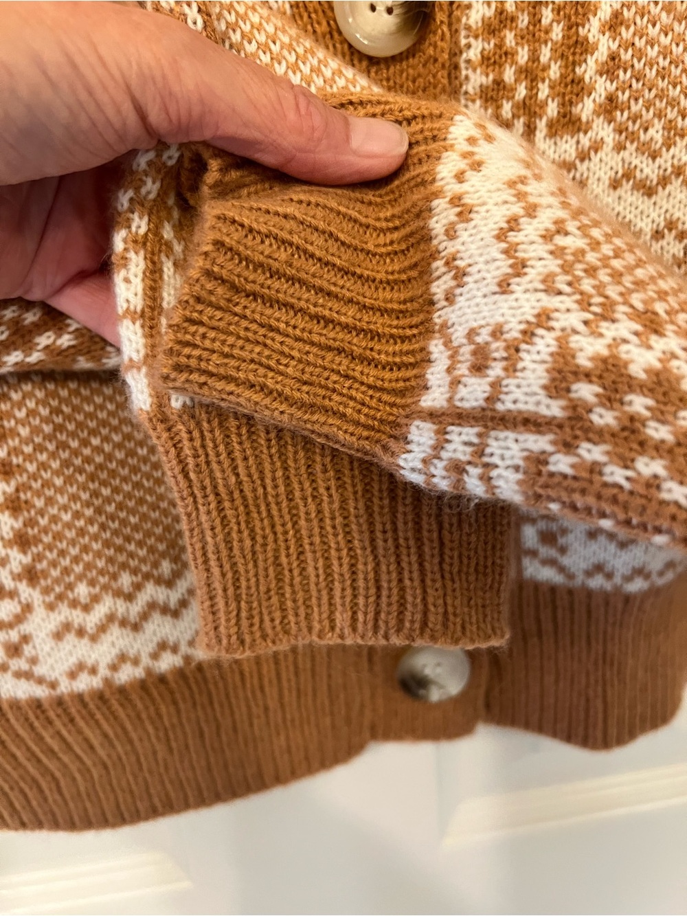 Princess Polly Brown Plaid V-Neck Button Cardigan Sweater, Size S/M - Picture 2 of 5